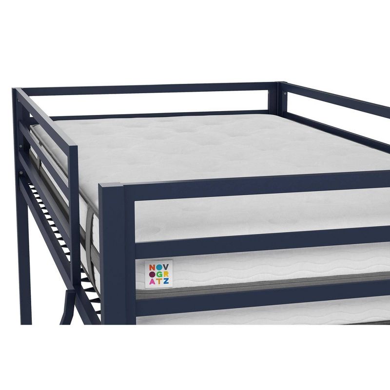 Twin over Twin Maxwell Metal Bunk Bed Navy Blue - Novogratz