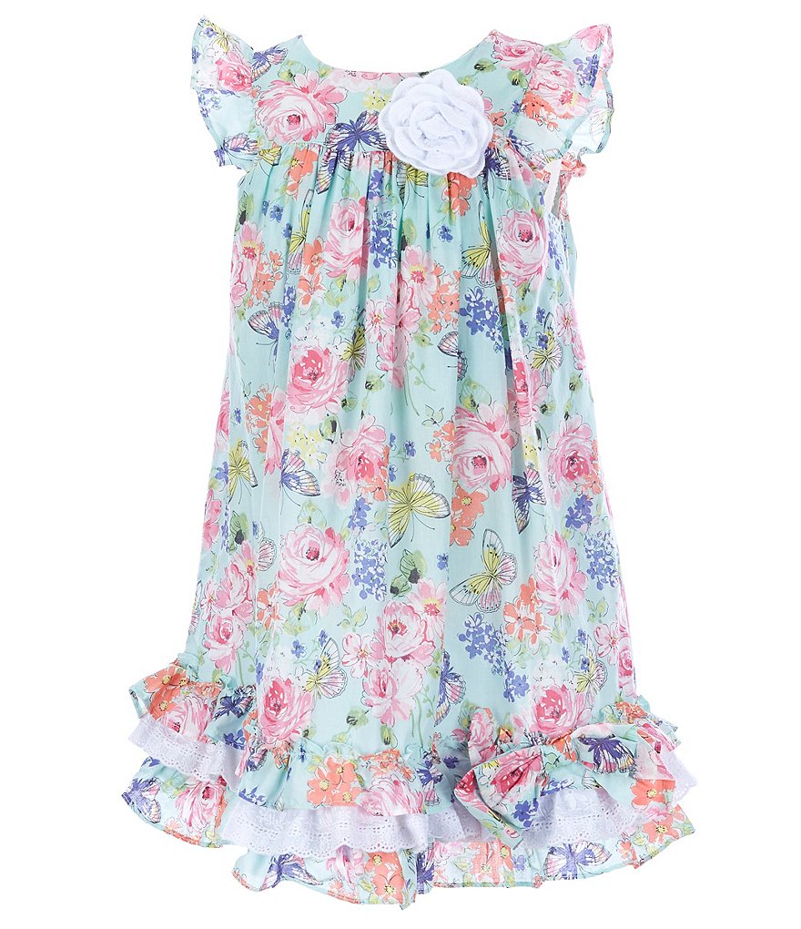 Laura Ashley Little Girls 2T-6X Floral Ruffle-Hem A-Line Dress