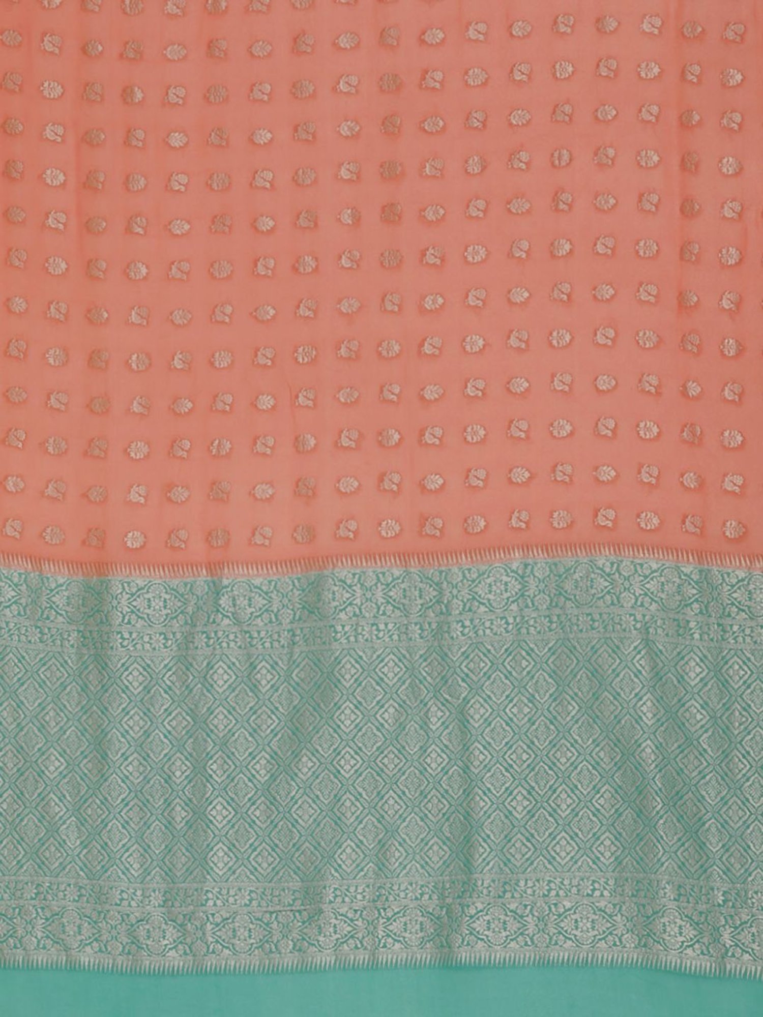 Banarasi Silk Works Peach Woven Saree With Unstitched Blouse