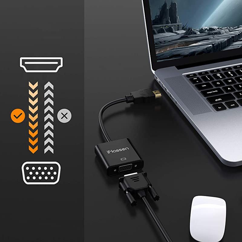 Hdmi to VGA Male to Female Adapter GoldPlated HDMI to VGA Adapter 1080p Hdmi VGA Adapter Converter for PC Monitor Projector HDTV Xbox and More