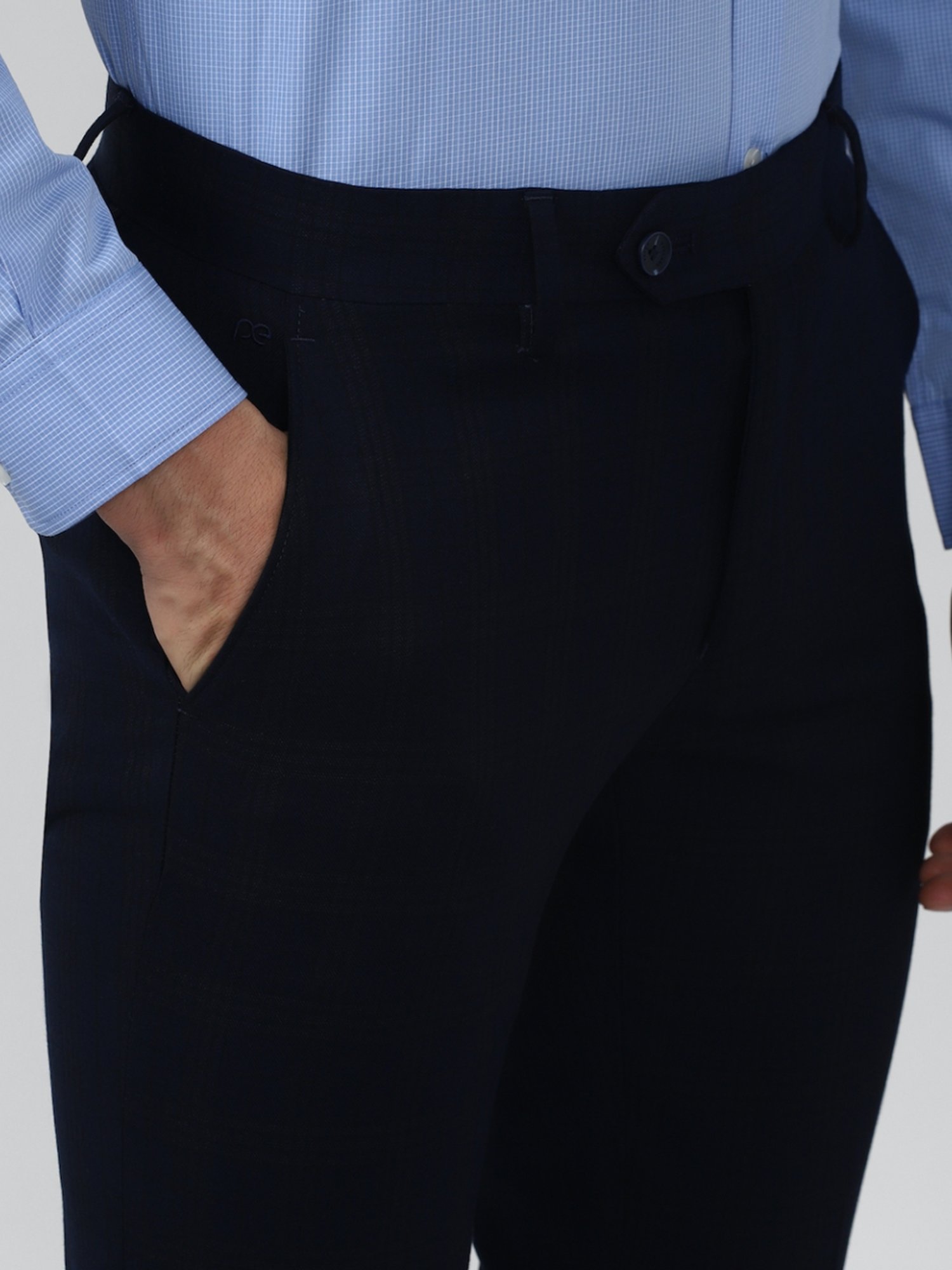 Peter England Elite Black Slim Fit Trousers