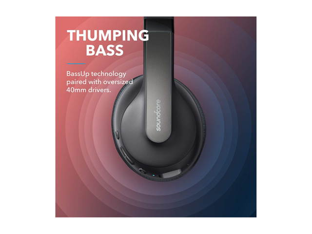 Anker Soundcore Life Q10 Wireless Bluetooth Headphones, Over Ear and Foldable, Hi-Res Certified Sound, 60-Hour Playtime and Fast USB-C Charging, Deep Bass, Aux Input