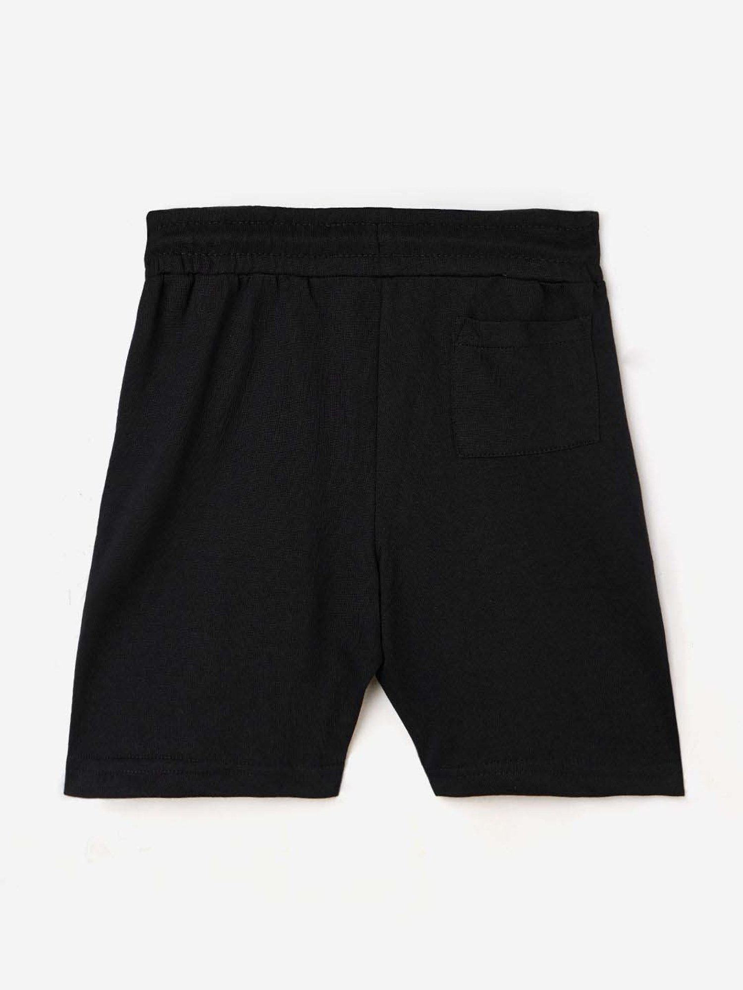 The Souled Store Kids Black Cotton Printed Shorts