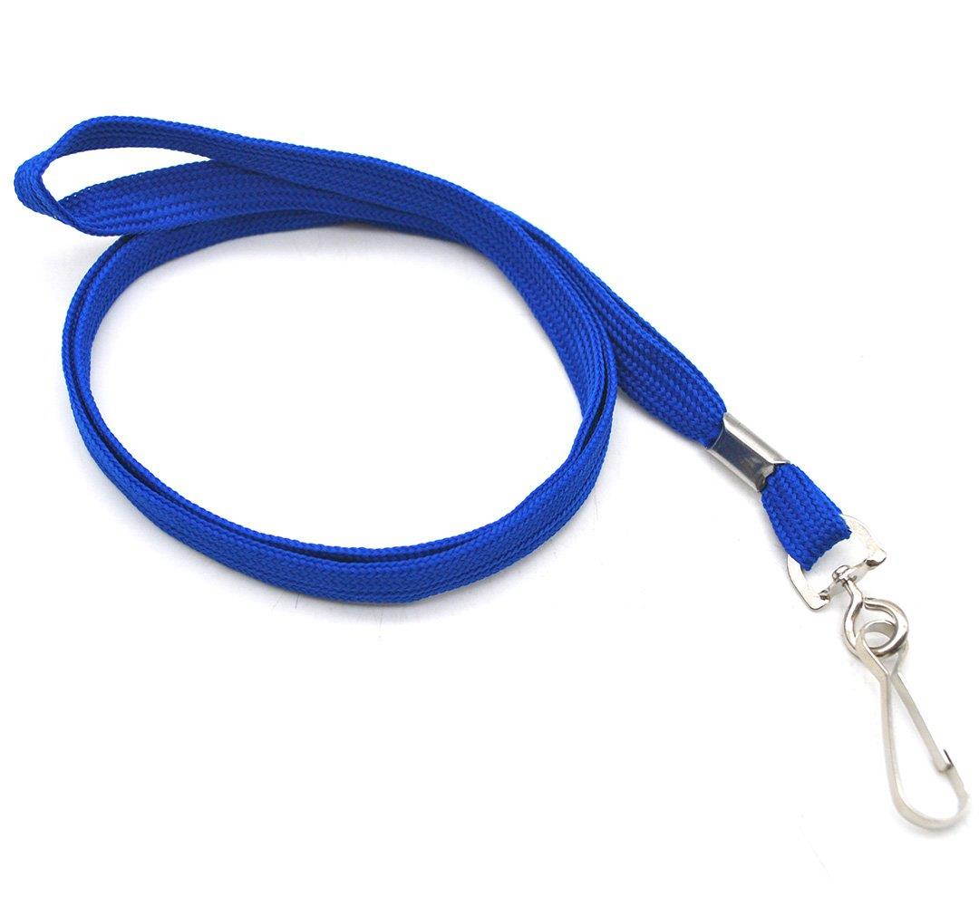 Lanldc 50 Pcs Nylon Neck Lanyards for Office ID Name Tags and Badge Holders(Blue)