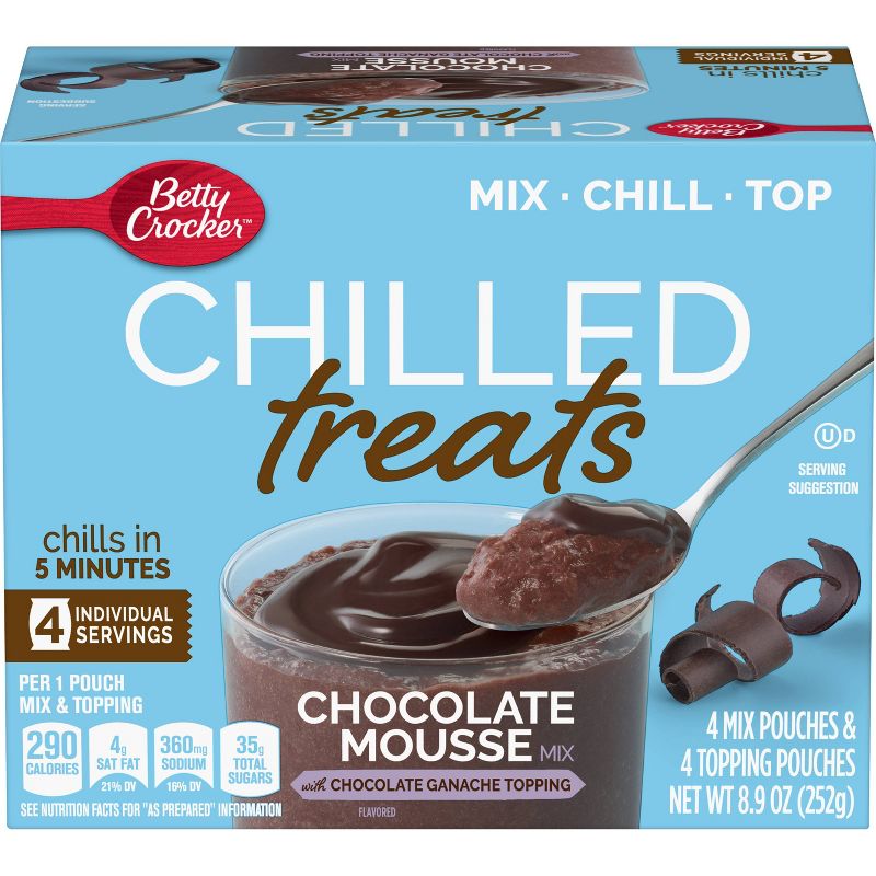 Betty Crocker Chilled Treats Chocolate Mousse Mix with Chocolate Ganache Topping - 8.9oz - 8.9esz