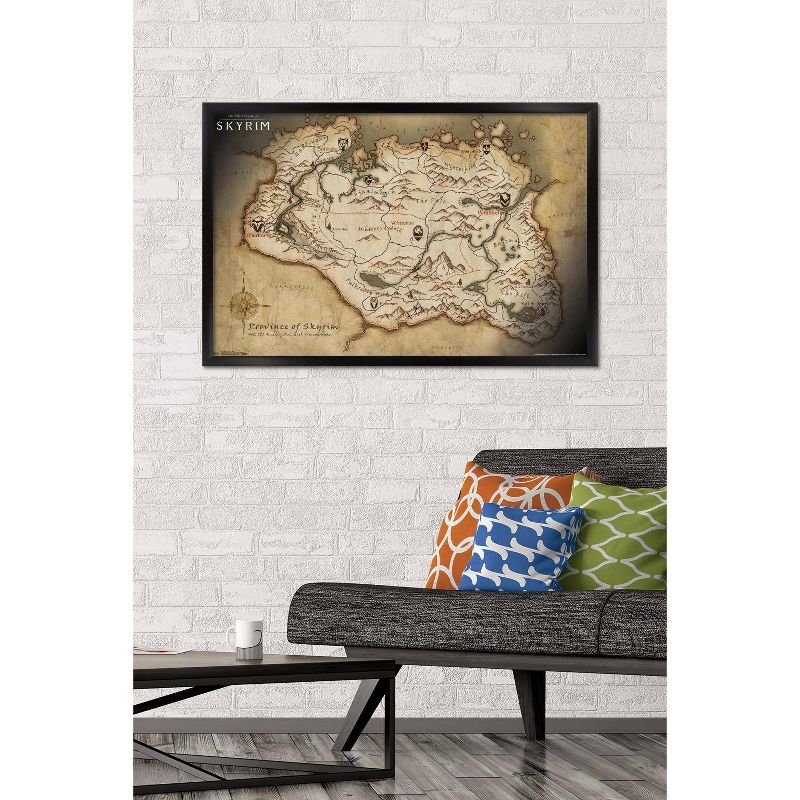 Elder Scrolls V - Map Framed Poster Trends International
