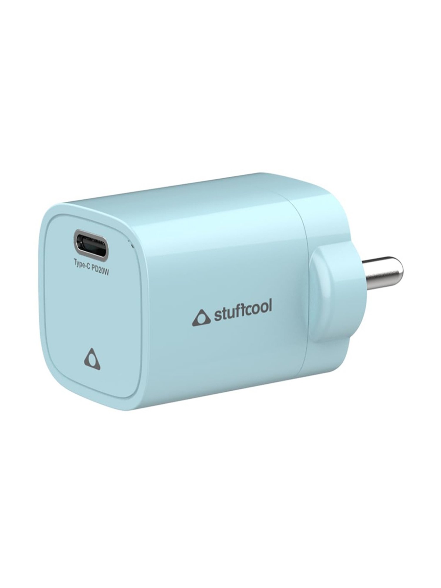 Stuffcool Nuevo PD20W Smallest Wall Charger for Latest iPhone 15,14,13,12 (Blue)