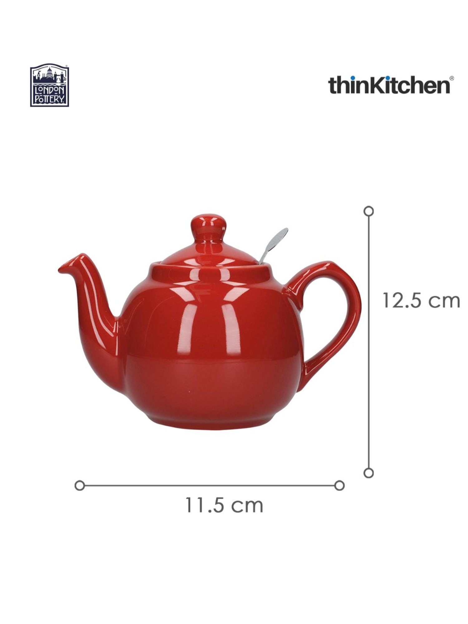 La Cafetiere Red Ceramic Farmhouse Teapot (600ml)