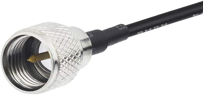 Eightwood NMO 3/4" Mount to Mini-UHF Male Coax Connector Extension Cable RG58 16.4 feet for Two-Way CB Radio Antenna