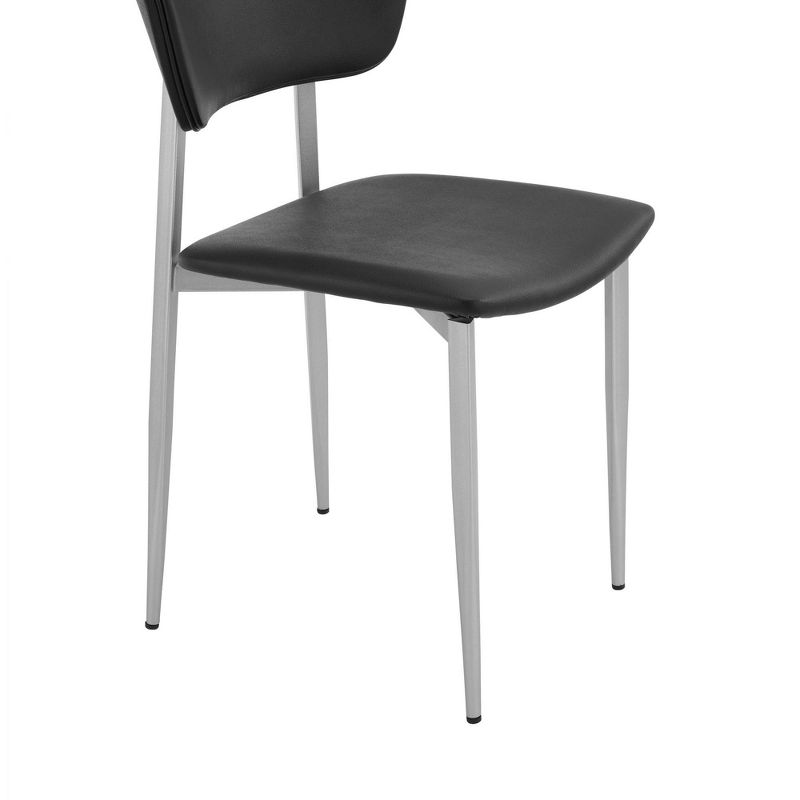 Set of 2 Tori Fabric and Metal Dining Room Chairs Black - Armen Living