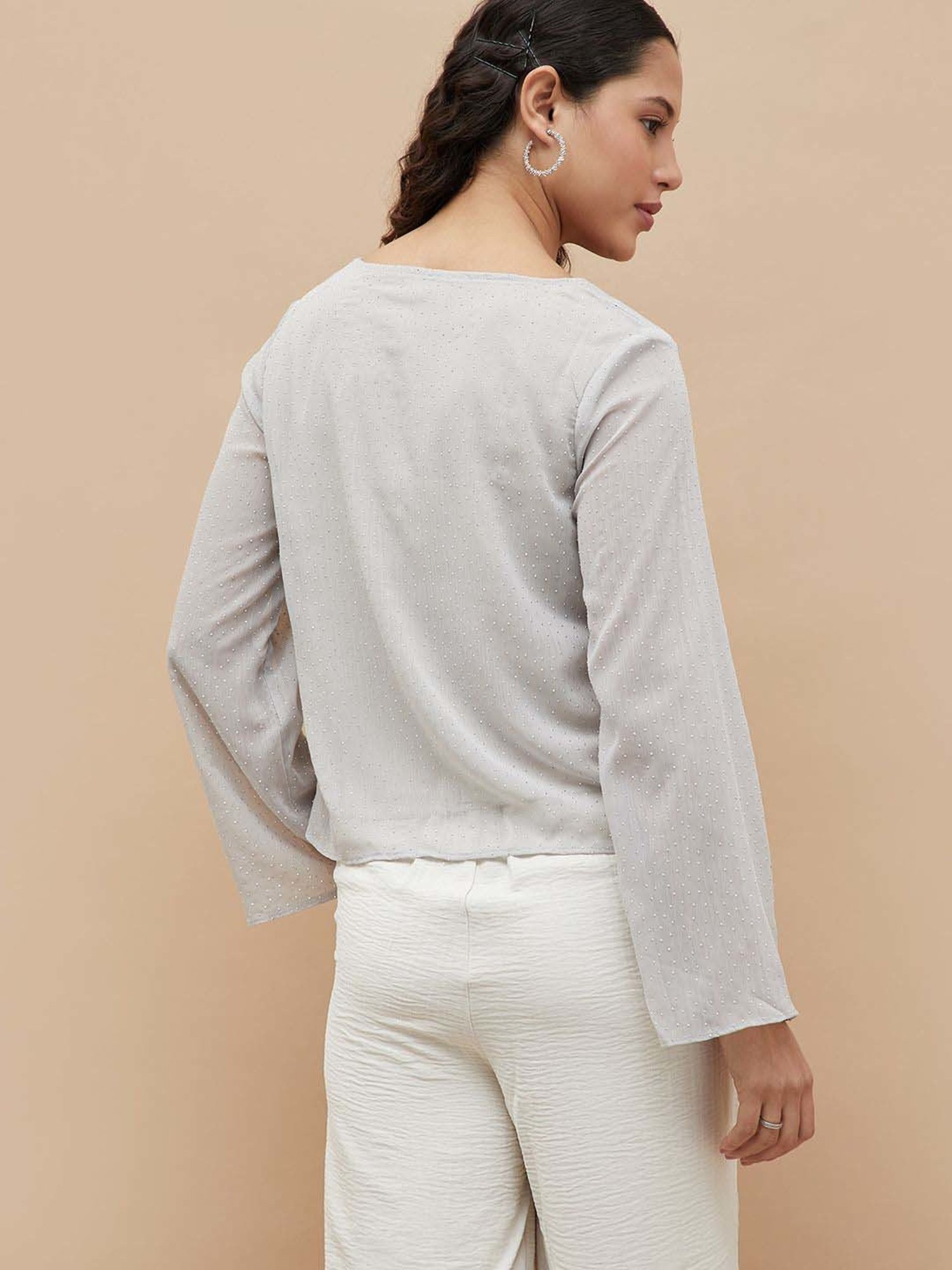 Code by Lifestyle Grey Embellished Top