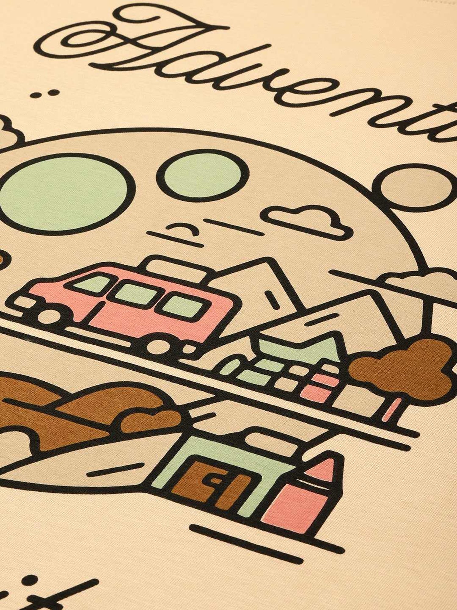 Dillinger Beige Cotton Loose Fit Printed T-Shirt