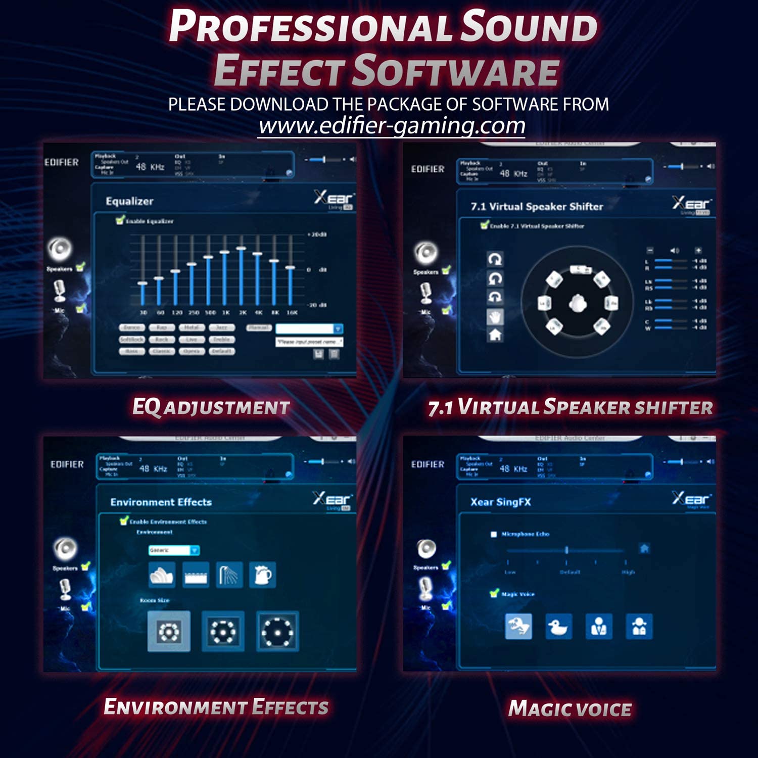 Edifier G4 TE Gaming Headset for PC, PS4, 7.1 Surround Sound Gaming Headphones with Noise Canceling Microphone, USB Over-Ear Headphone Wired with RGB Light, 50mm Driver for Mac, Laptop,Black