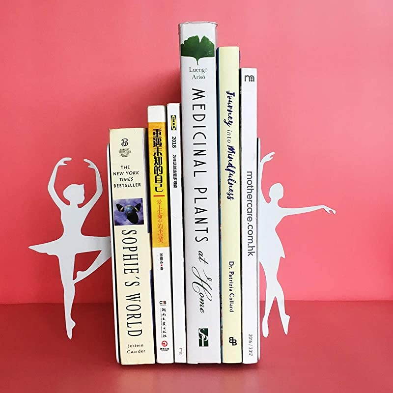 Decorative Bookends - Black Owl Farmhouse Decor - Geometric Metal Bookend - Book Ends for Heavy Books - Office Desk Organizer Book Holders (Black)