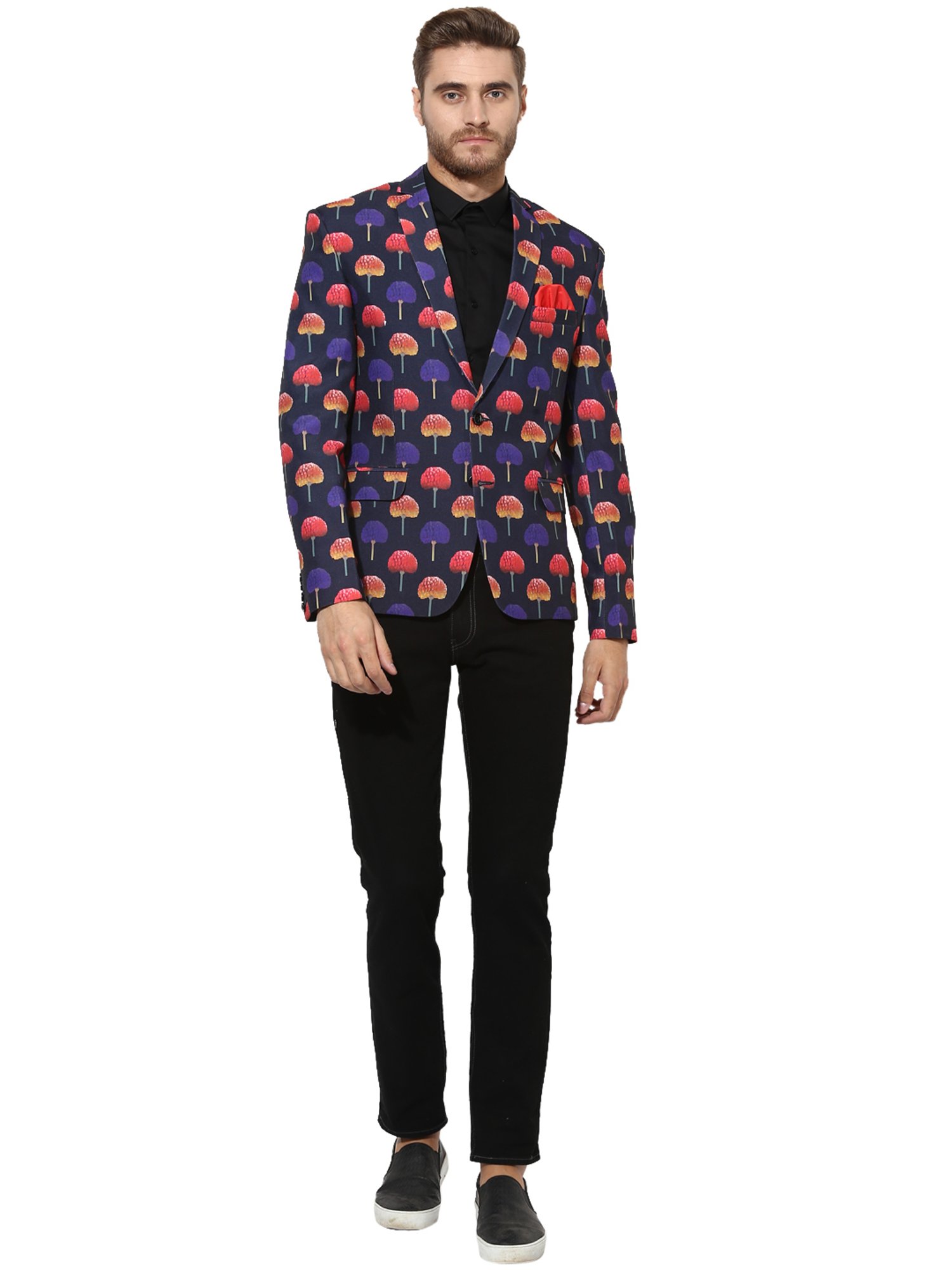 Hangup Plus Multicolor Regular Fit Printed Blazer
