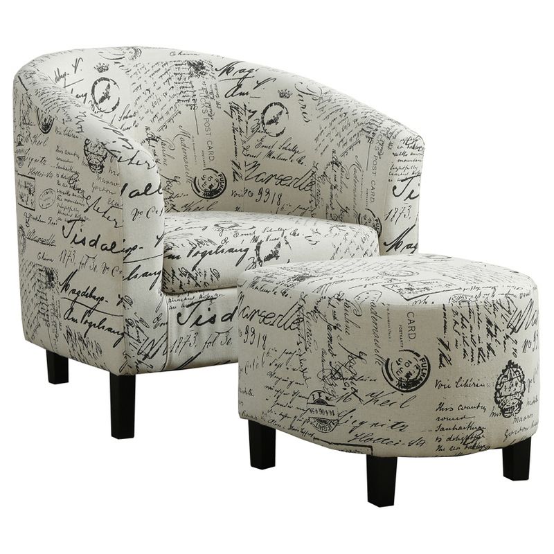 2pc Set Accent Chair Vintage French Fabric - EveryRoom