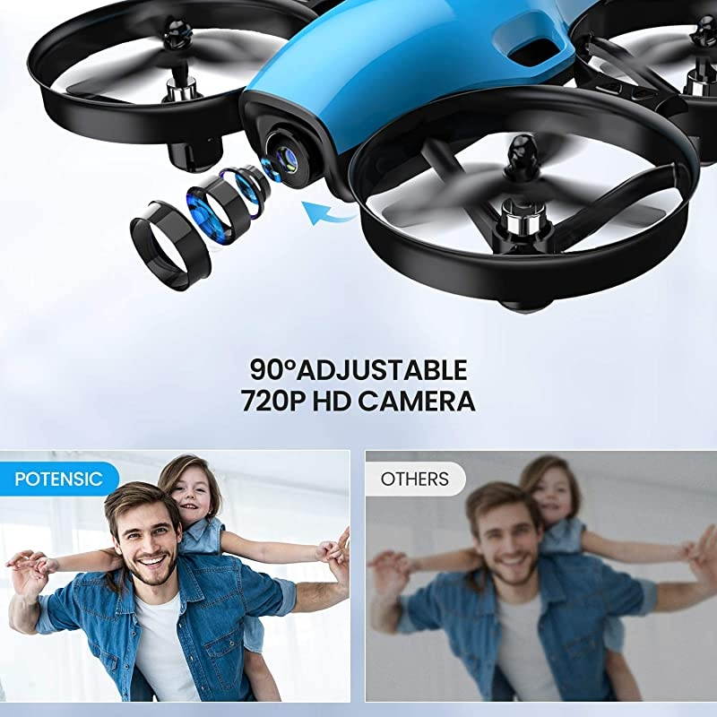 Drone with Camera for Kids,  A30W RC Mini Quadcopter with 720P HD Camera, One Button Take Off/Landing, Route Setting, Gravity Induction and Emergency Stop-Dual Battery&hellip;