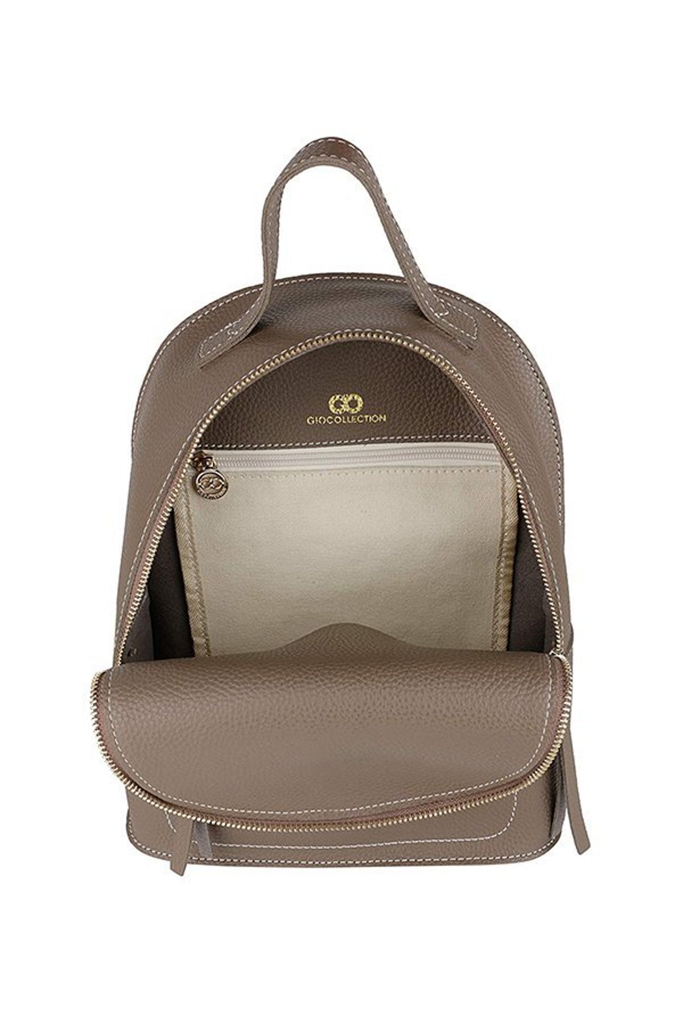 Gio Collection Brown Stitched Backpack