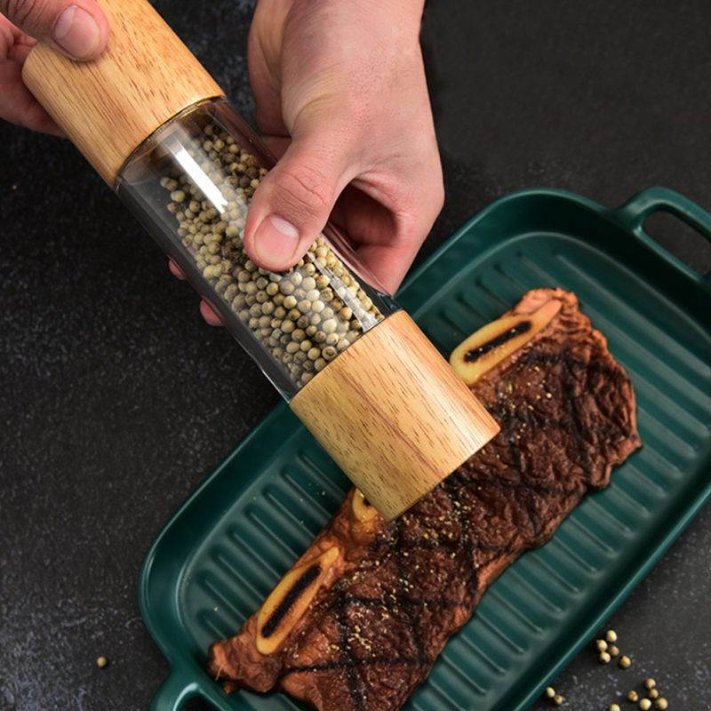 1pc Pepper Mills Storage Container Transparent Pepper Grinder Seasoning Bottle