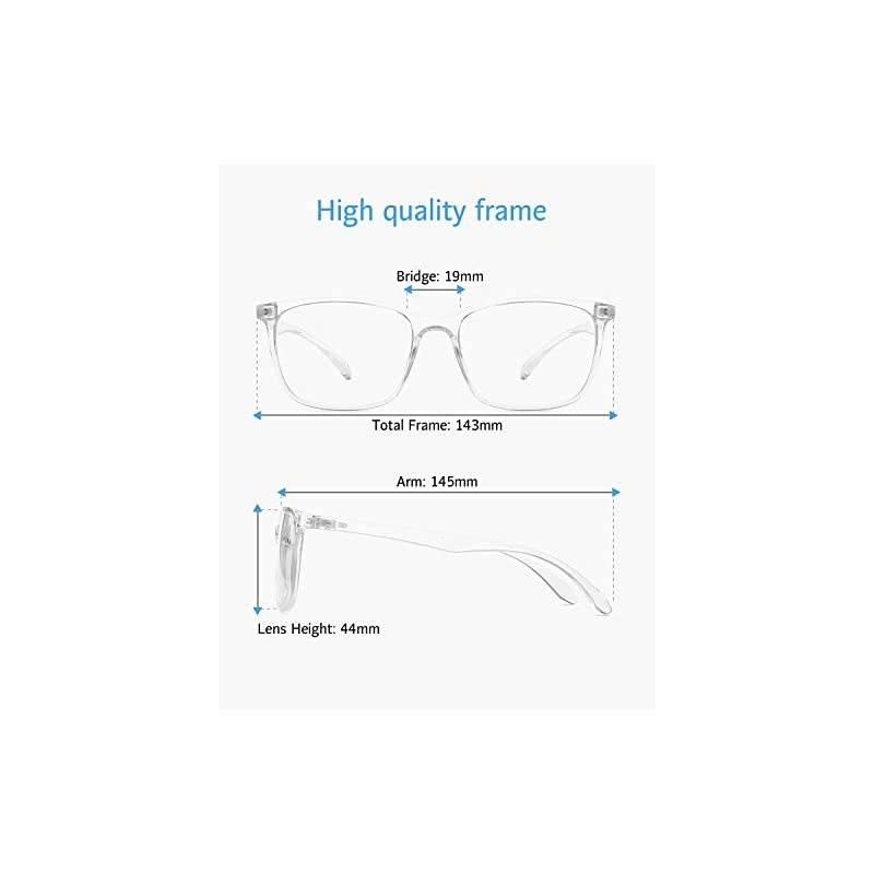 Computer Glasses for Blue Light Blocking Anti Eyestrain Anti Glare Lightweight Frame for Screen Eyeglasses Transparent MenWomen
