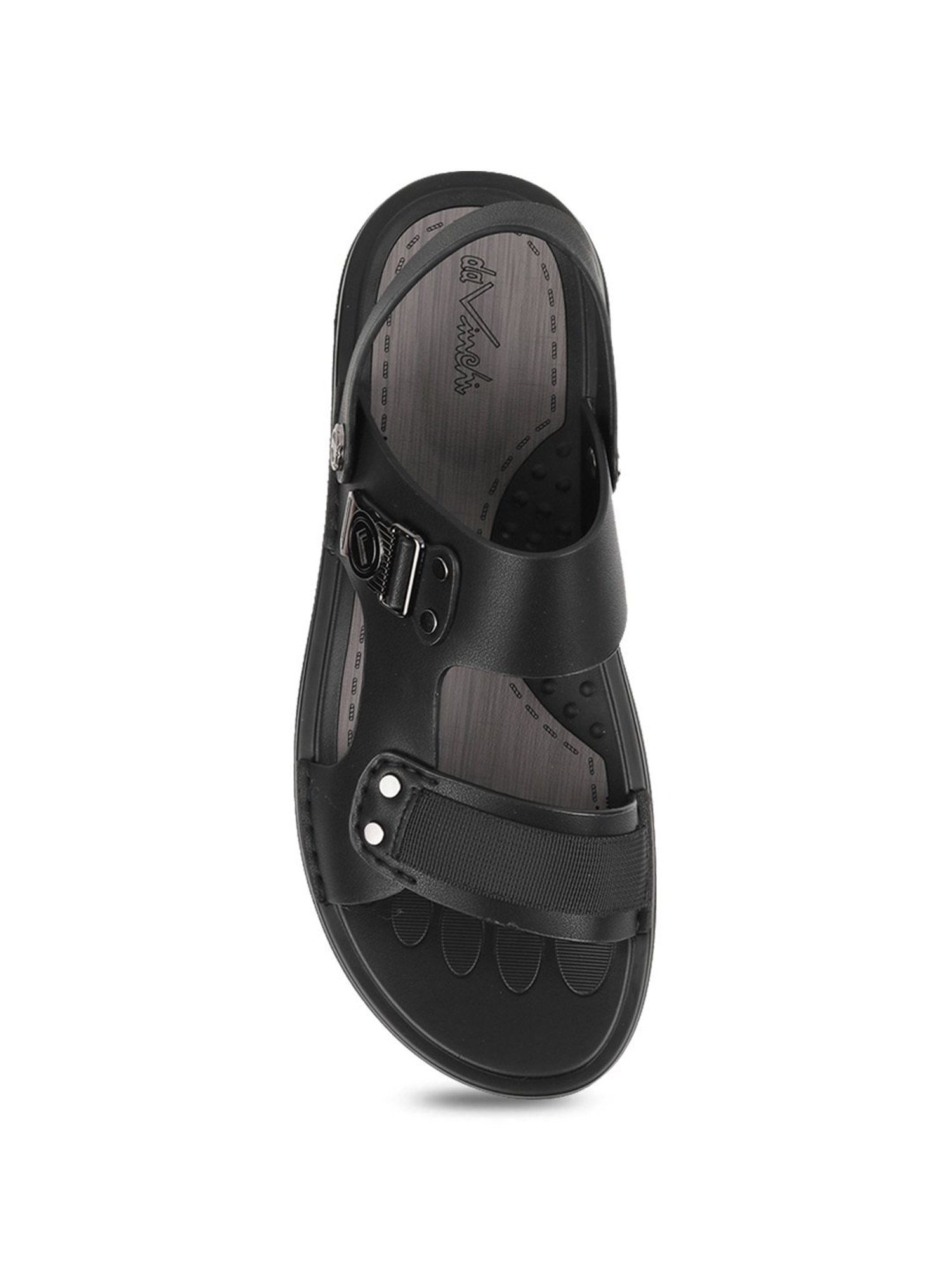 Da Vinchi by Metro Men's Black Back Strap Sandals
