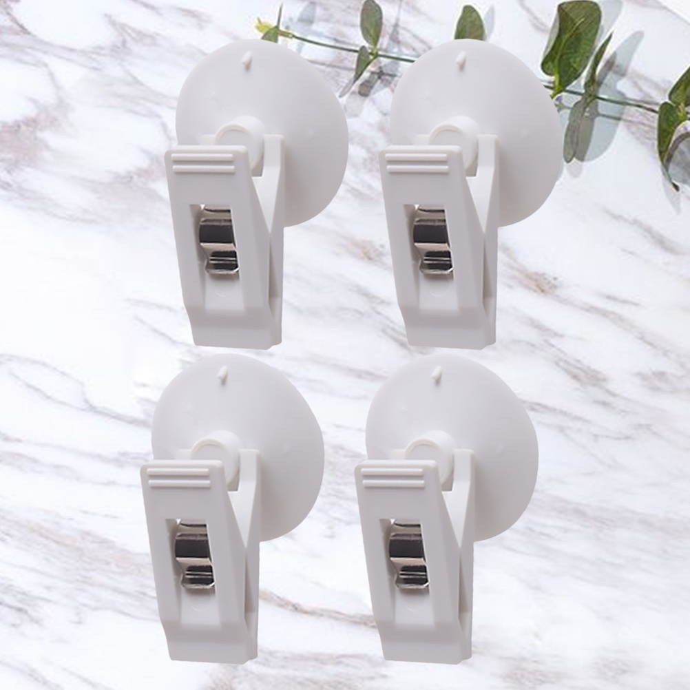 4Pcs Multifunctional Suction Type Clips Curtain Clamp Bag Holder Storage Clip for Car Auto (Black)