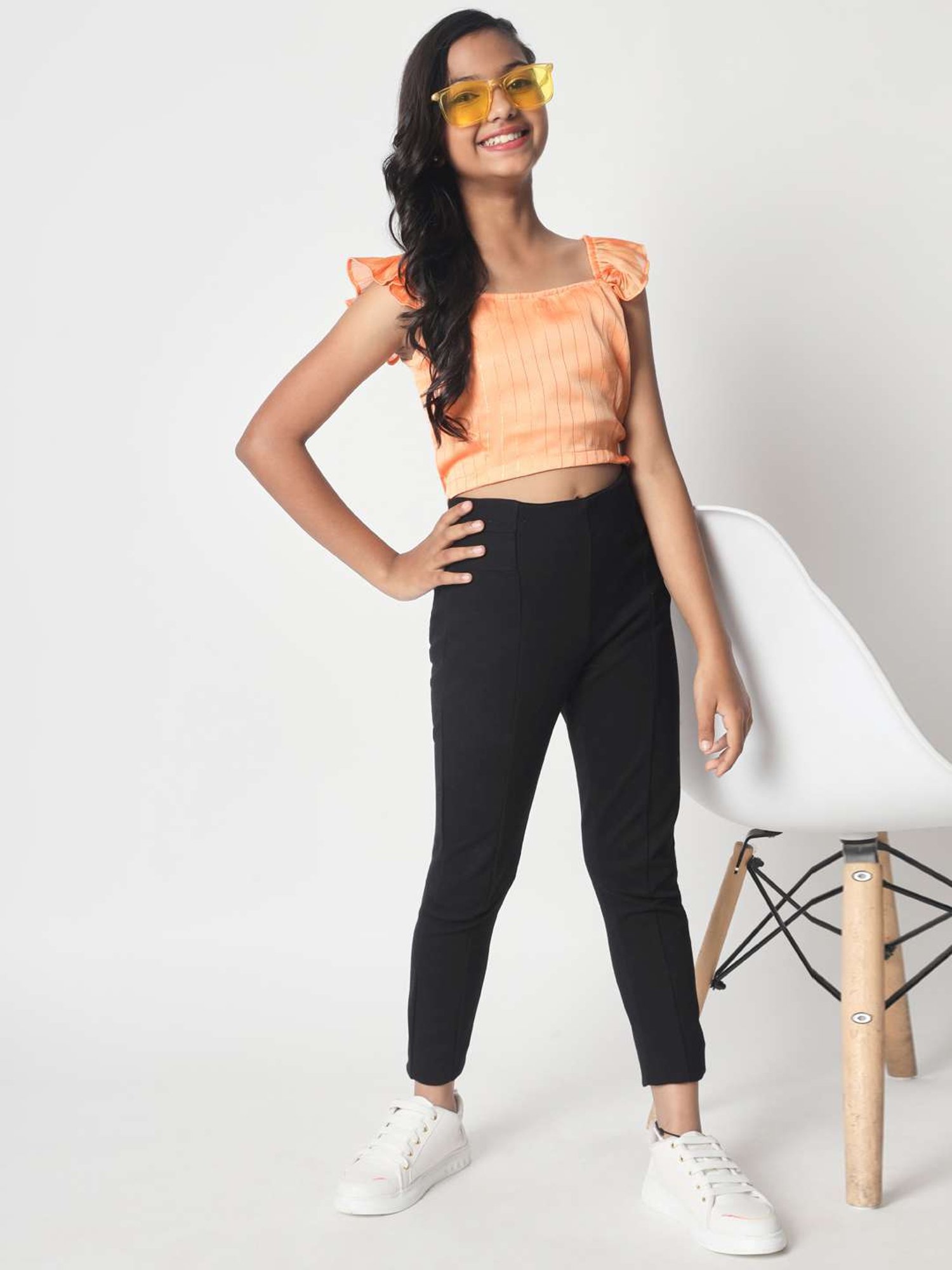 studiorasa Kids Orange Striped Top