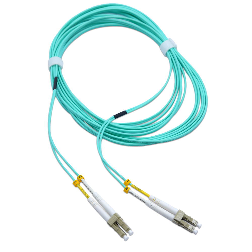 Fiber Patch Cable | LC to LC Multimode Duplex OM4 50/125 Jumper Cord | 1M (3.28ft) 40gb Fiber Optic Cable (Aqua)