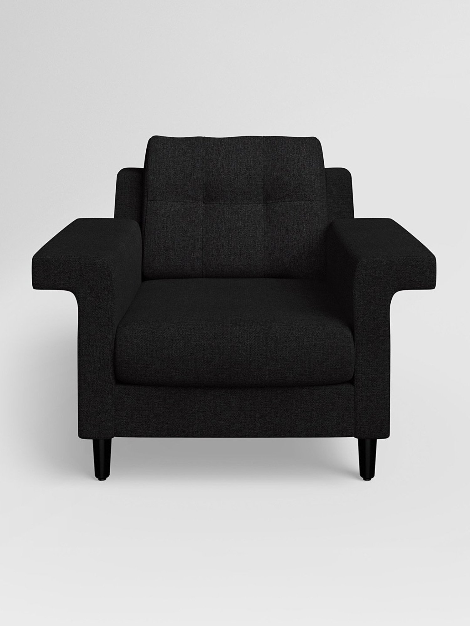 Godrej Interio Flight Dark Grey Pinewood 1 Seater Sofa