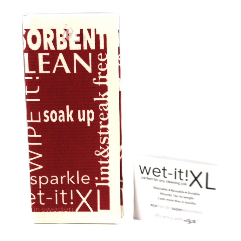 Swedish Dish Cloth 11.75" Word Art Red Xl Absorbent Cleaning Cloth Eco Friendly  -  Dish Cloth