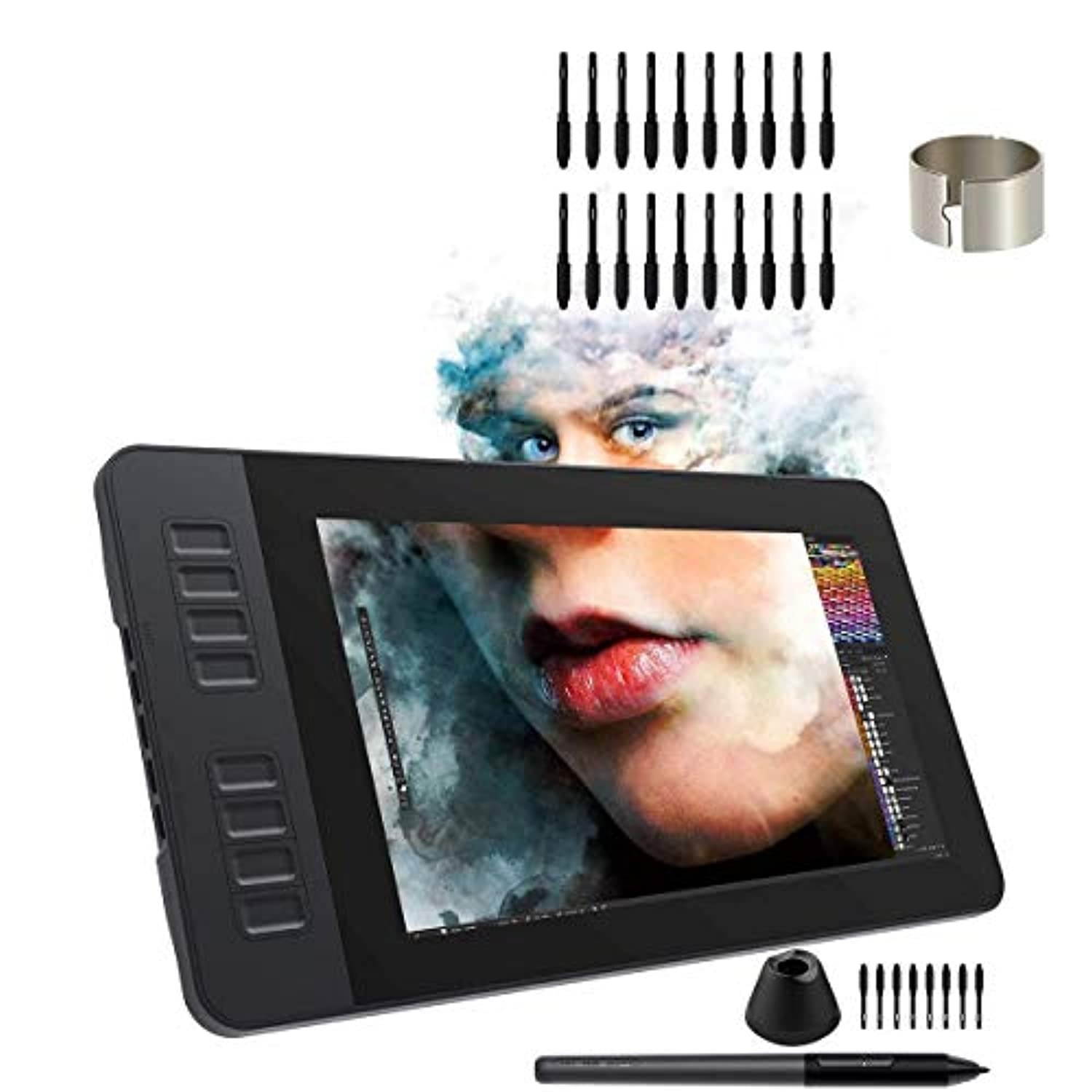 GAOMON PD1161 Pen Display  and  20 Nibs- 11.6'' 8192 Tilt-Support Graphics Drawing Monitor Tablet for Digital Drawing/ 2D 3D Art/ Animation/ Online Teaching and Meeting