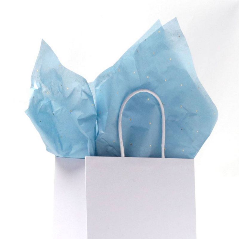 8ct Pegged Tissue with Dotted Foil Gold/Blue - Spritz™