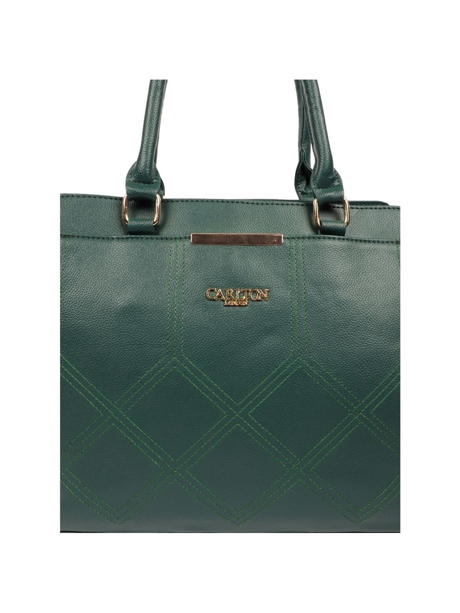 Carlton London Green Solid Medium Shoulder Handbag