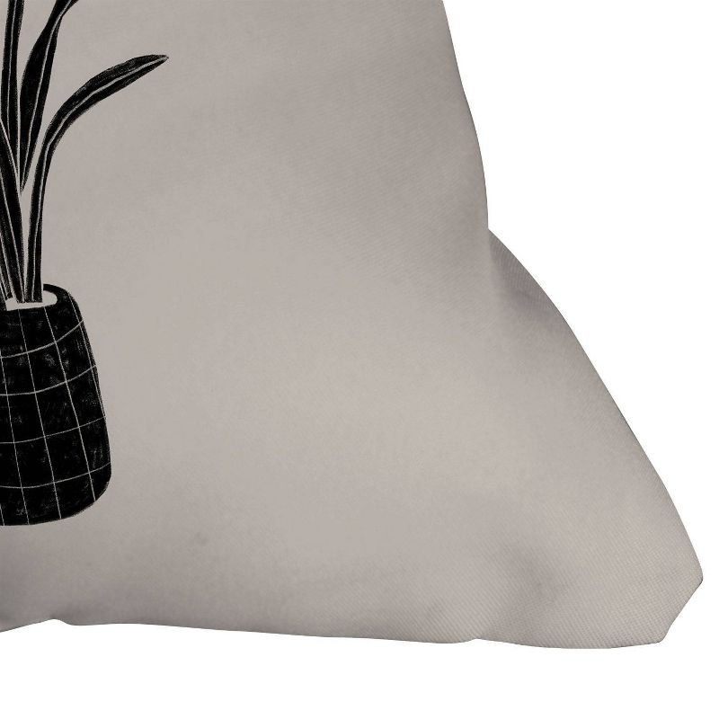 16"x16" Alisa Galitsyna Snake Plant Square Throw Pillow Black/White - Deny Designs
