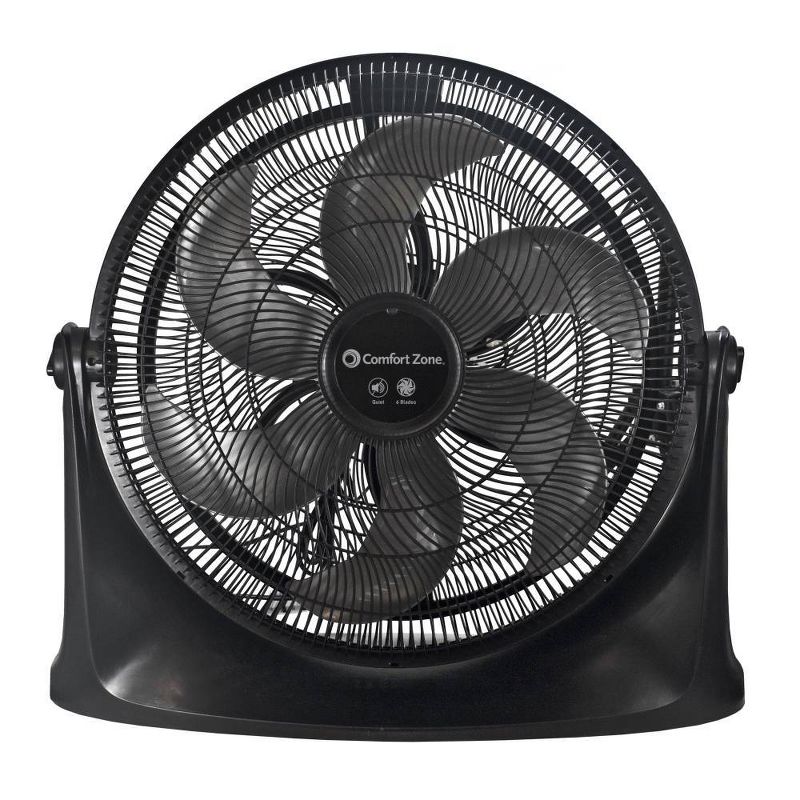 Comfort Zone 20" Power Curve Performance Air Circulator Black