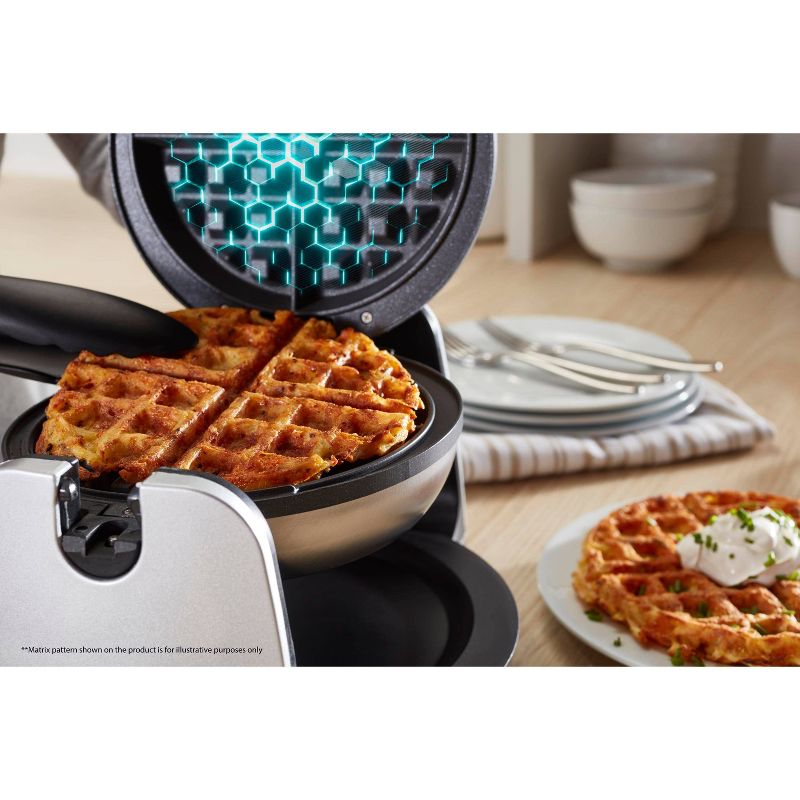 Oster DiamondForce Nonstick Flip Waffle Maker - Silver