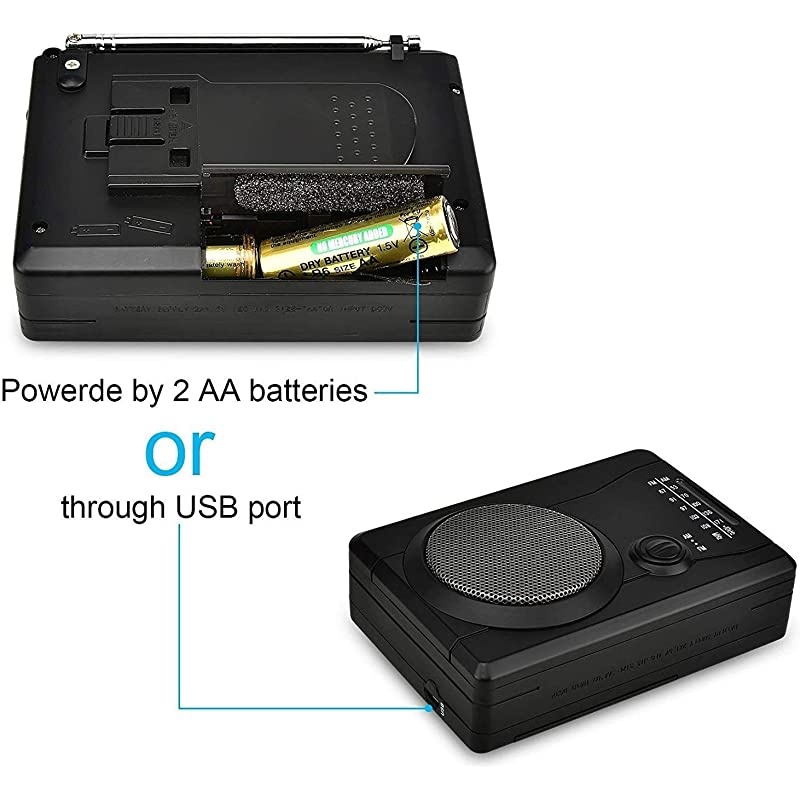 USB Cassette Player Personal Audio Recorder with Speaker, Radio Recording Cassette Tape to Digital MP3 Converter