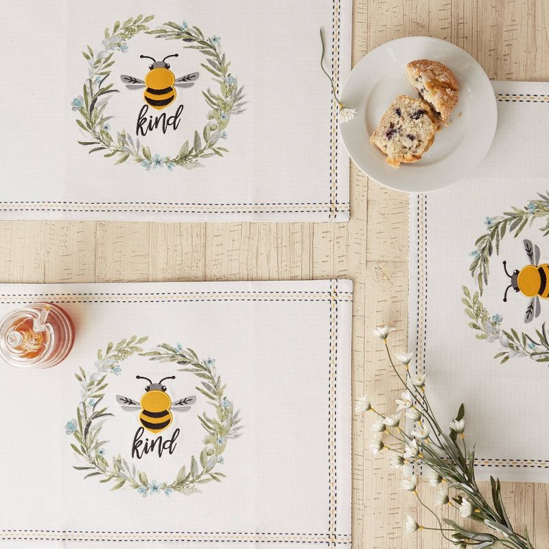 6pk Cotton Bee Kind Reversible Placemats - Design Imports