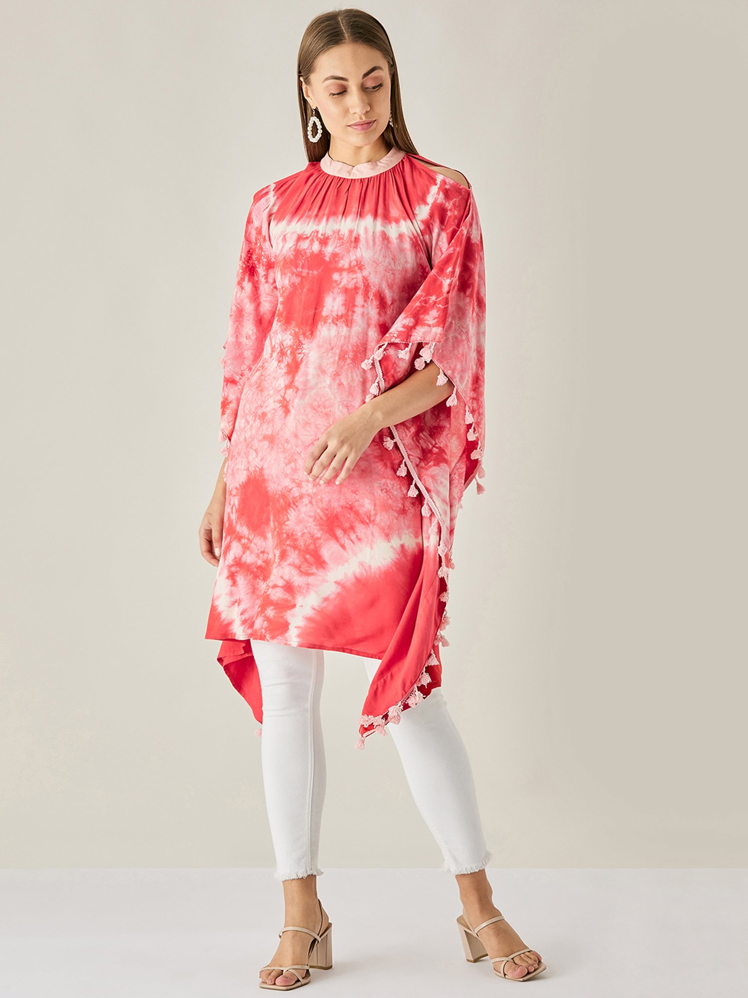 The Kaftan Company Pink Tie-Dye Kaftan Top