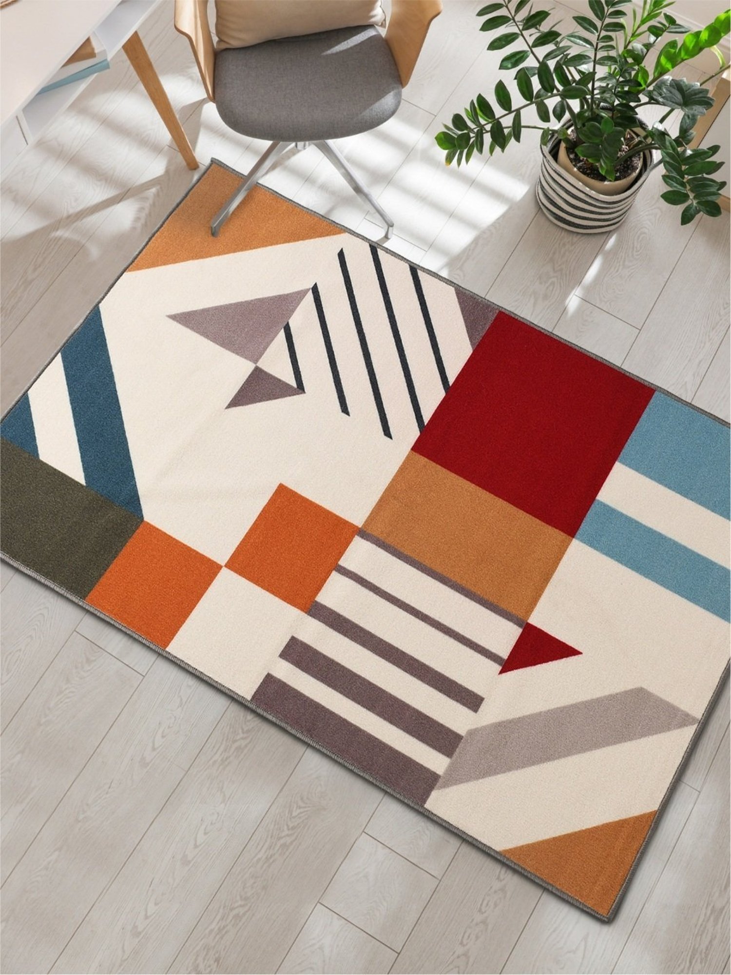 Urban Space Anti Slip 3D Digital Printed MultiColour Nylon Carpet