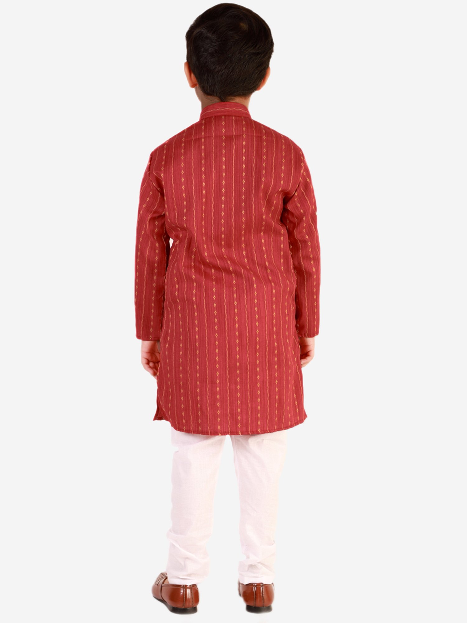 Pro-Ethic Style Developer Kids Red & White Printed Full Sleeves Kurta with Pyjamas