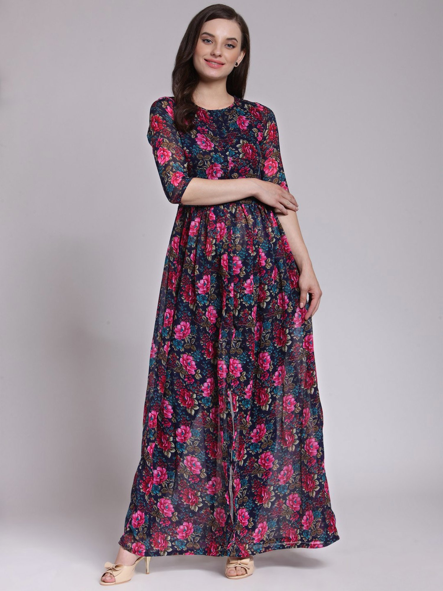 Cation Navy Floral Print Tunic