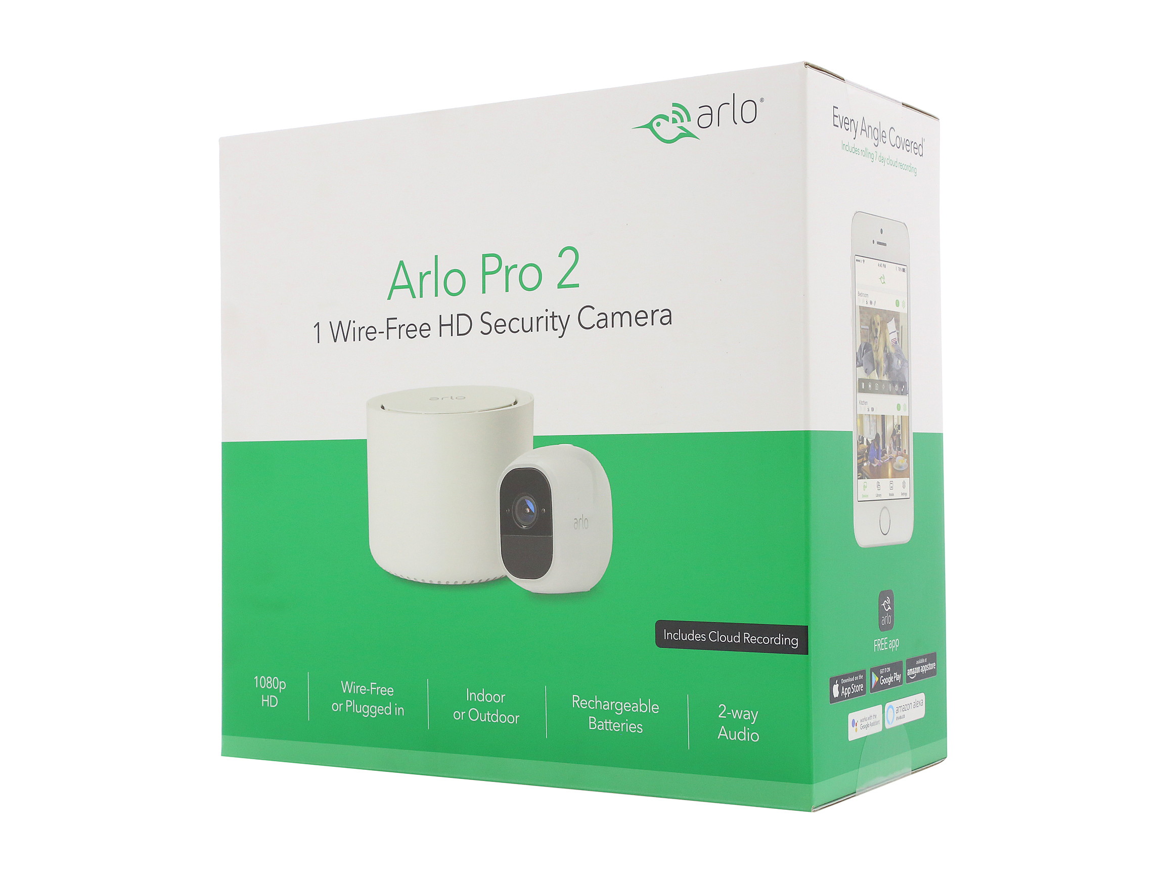 Arlo Pro 2 Wireless Security Camera System - 3 Rechargeable Battery Powered Wire-Free HD 1080p Night Vision Indoor/Outdoor with 2-Way Audio, Free Arlo Basic 7-Day Cloud Storage Recording - VMS4330P