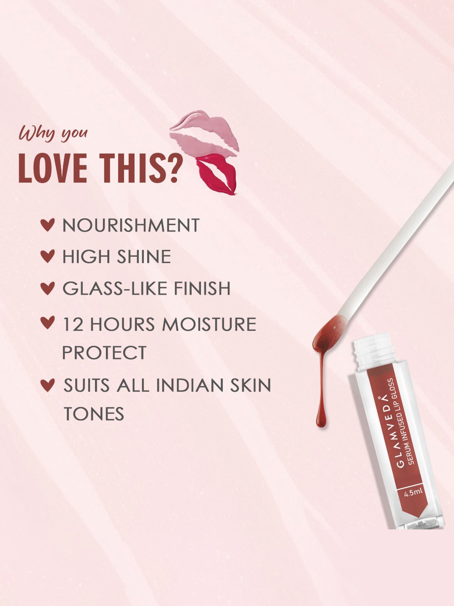 Glamveda Serum Infused Lip Gloss Tempted-112 - 4.5 ml