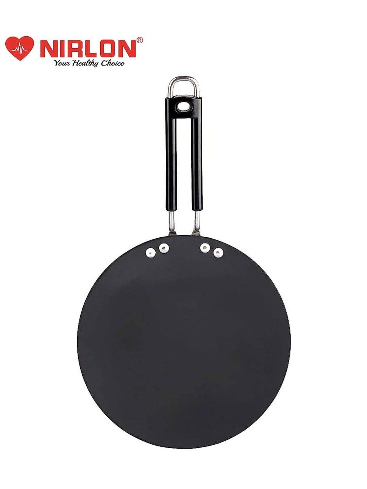 Nirlon Black Hard Anodised 24.5 cm Concave Roti Tawa With Bakelite Wire Handle (0.5 L)