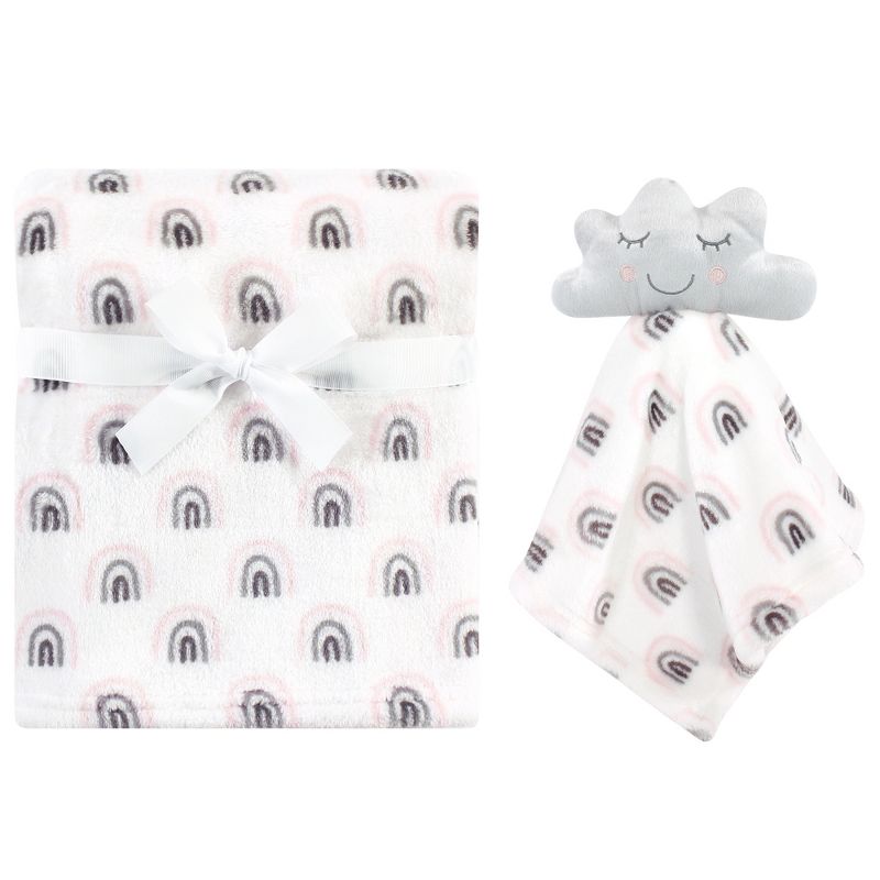 Hudson Baby Infant Boy Plush Blanket with Security Blanket, Boy Gray Fox, One Size