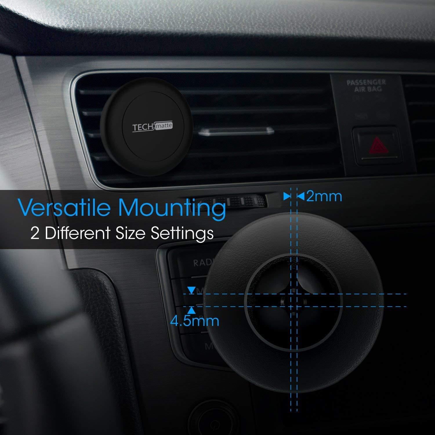 TechMatte MagGrip Air Vent Magnetic Universal Car Mount Holder for Smartphones including iPhone X, 8, 7, 6, 6S, Galaxy S8, S7, S7 Edge