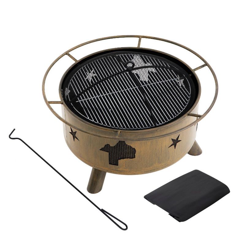 30" Wood Burning Fire Pit Bowl - Bronze - Nuu Garden