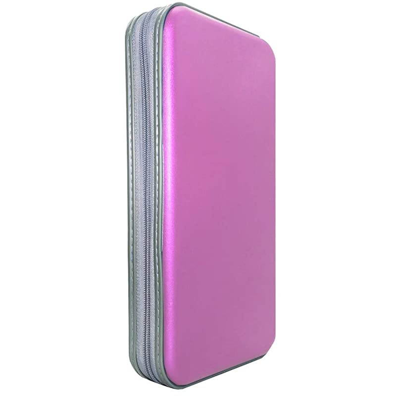 CD Case 80 Capacity DVD Storage DVD Case Holder VCD Wallet Organizer Protective Hard Plastic Portable Case Cover Purple