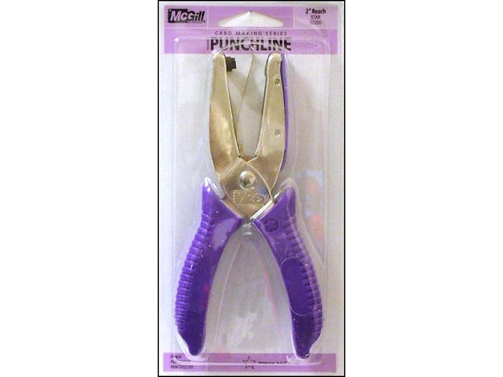 McGill 15-Sheet, Two-Inch Reach Hole Punch, 1/4" Star-Shaped Holes, Chrome/Purple